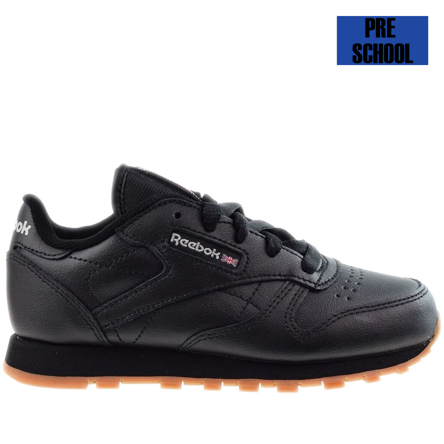 Pre School Reebok Classic Leather Shoes - Black/ Gum