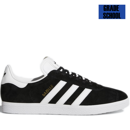 Grade School Adidas Gazelle J Shoes - Black/ White