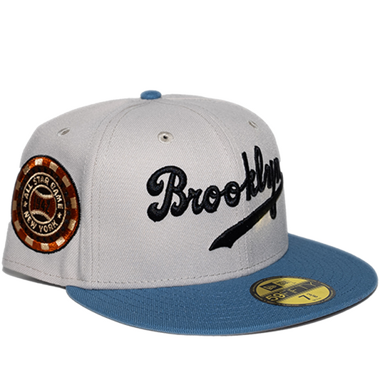 New Era Brooklyn Dodgers 59Fifty Fitted Hat - Stone/ Blue