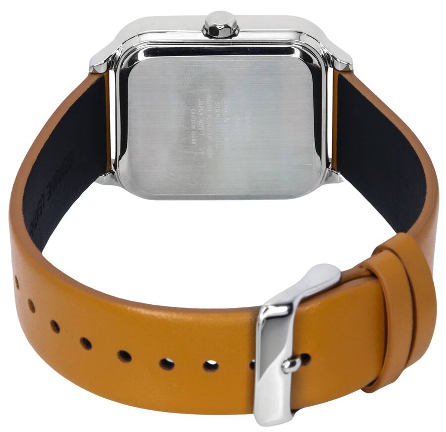 Casio Moon Phase MTP-M305LC-1AV Leather Watch - Tan/Black
