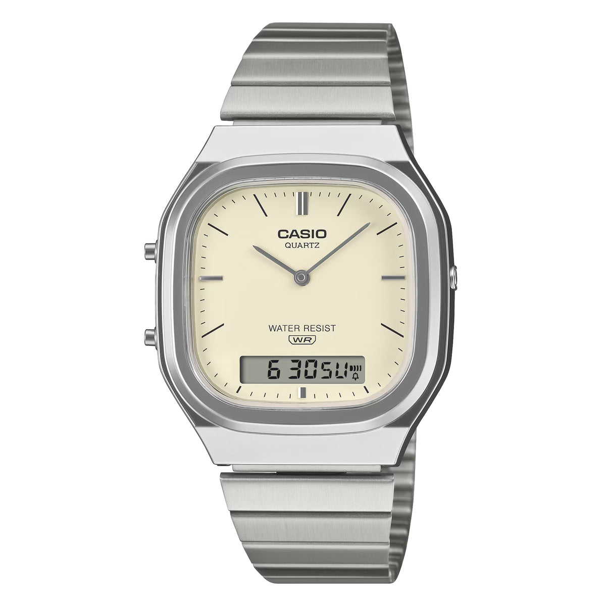 Casio Vintage Analog - Digital - Silver / Cream