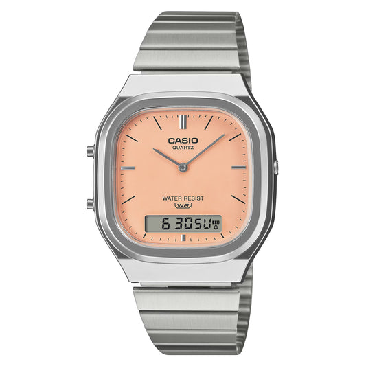 Casio Vintage Analog - Digital - Silver / Red