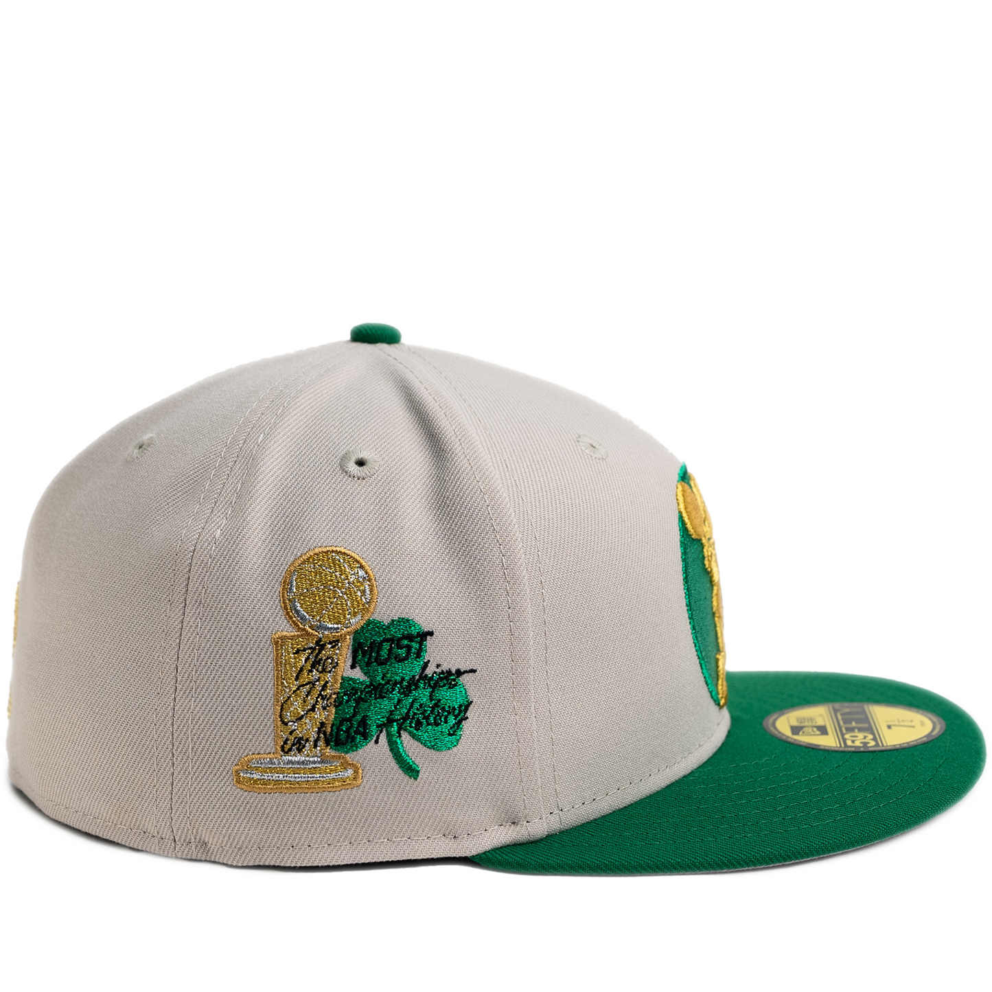 New Era Boston Celtics 59Fifty Fitted Hat - Stone/ Green