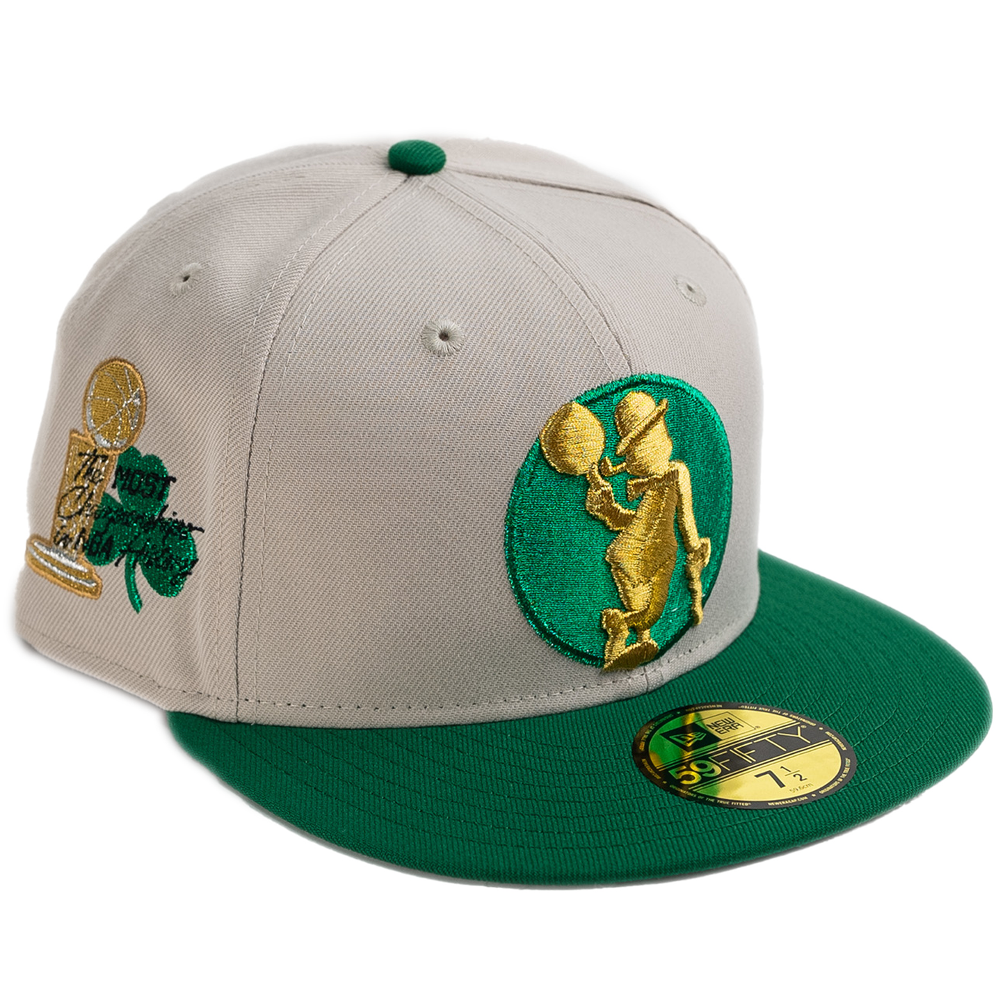 New Era Boston Celtics 59Fifty Fitted Hat - Stone/ Green