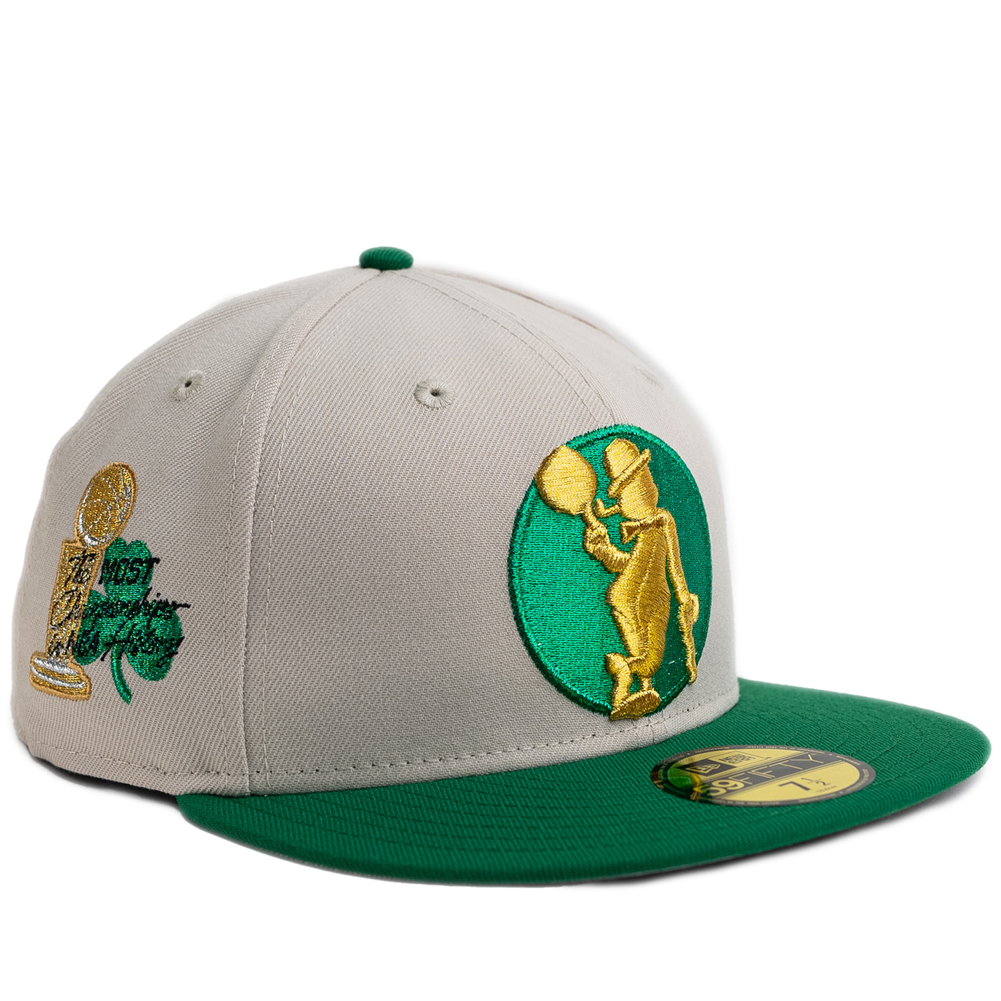 New Era Boston Celtics 59Fifty Fitted Hat - Stone/ Green