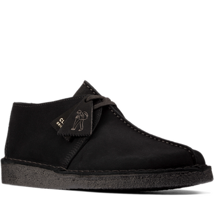 Men's Clarks Desert Trek - Black Suede/Black