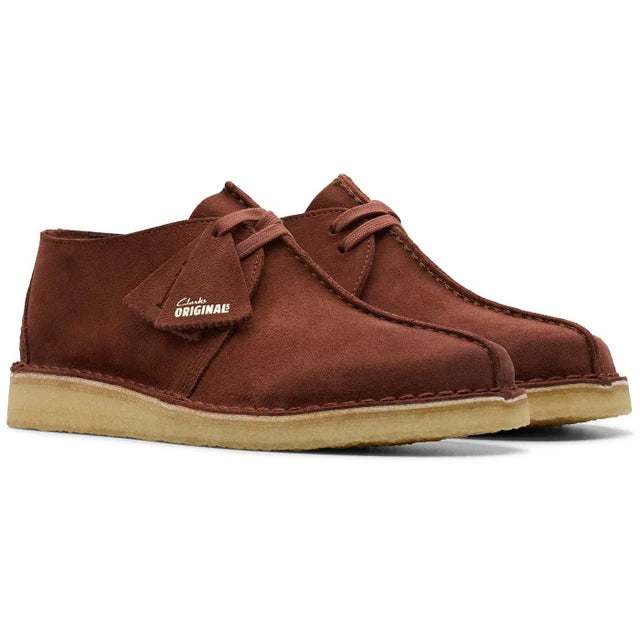 Men's Clarks Desert Trek - Dark Rust Brown Suede