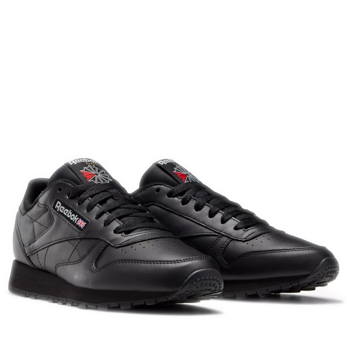 Men's Reebok Classic Leather Shoes - Core Black / Core Black / Pure Grey 5