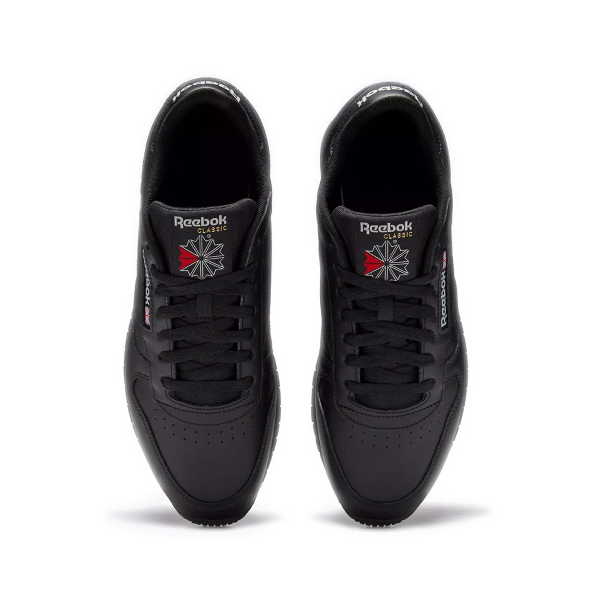 Men's Reebok Classic Leather Shoes - Core Black / Core Black / Pure Grey 5
