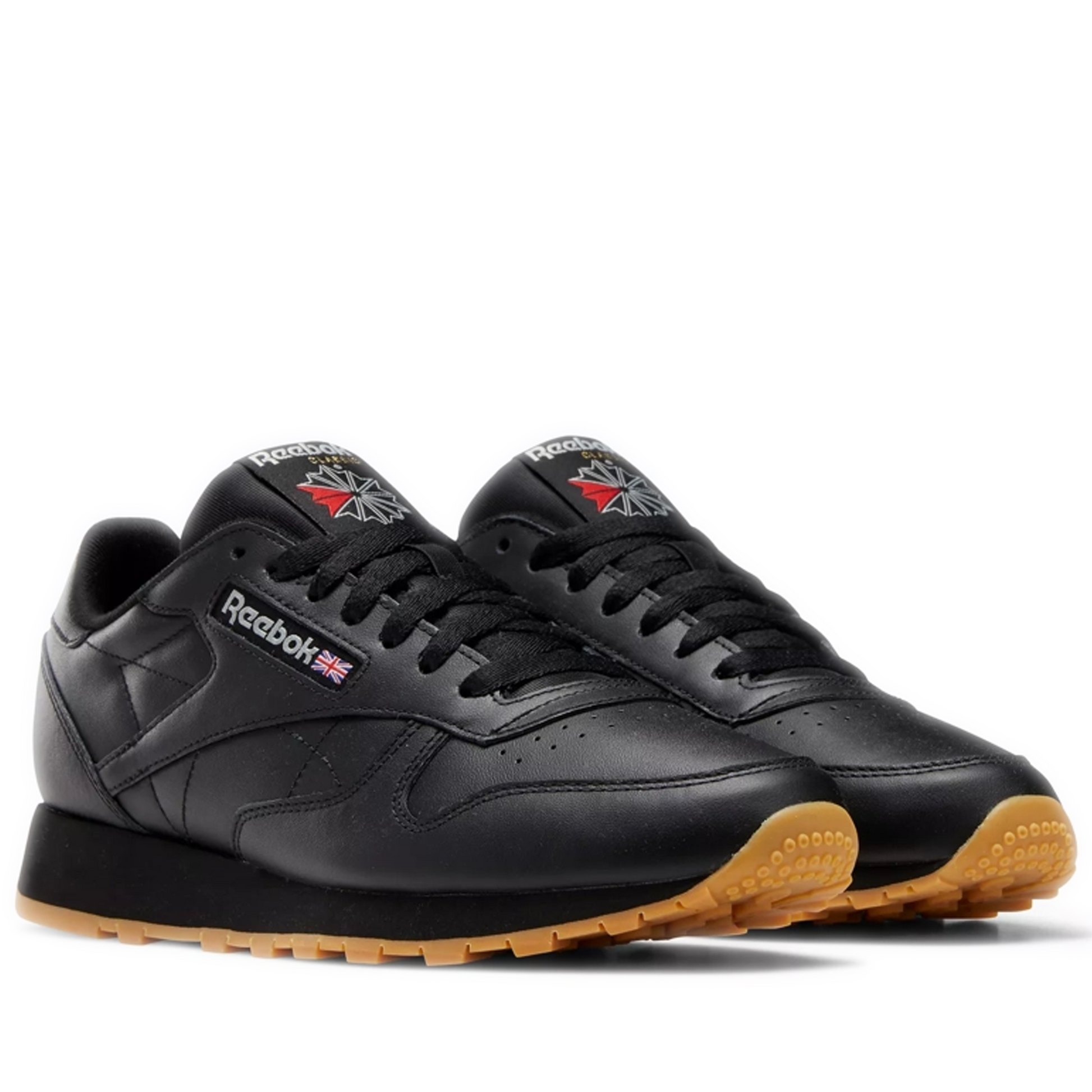 Men s Reebok Classic Leather Shoes Core Black Pure Grey 5
