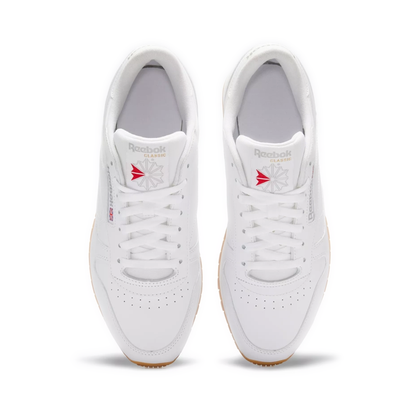 Men's Reebok Classic Leather Shoes - White/Rubber Gum-03