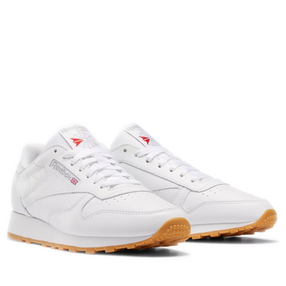 Men's Reebok Classic Leather Shoes - White/Rubber Gum-03