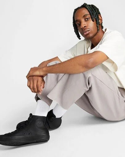 Converse Chuck Taylor All Star Leather High Top GS- Black Monochrome