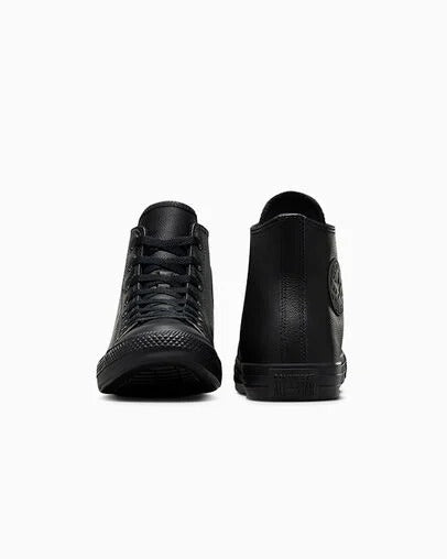 Converse Chuck Taylor All Star Leather High Top GS- Black Monochrome