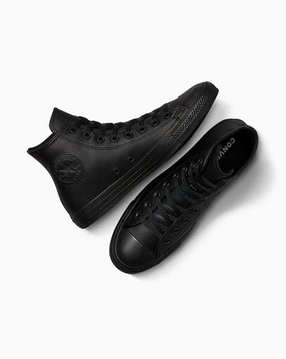 Converse Chuck Taylor All Star Leather High Top GS- Black Monochrome
