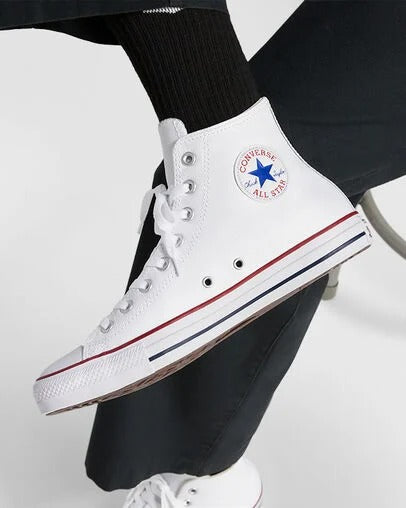 Converse Chuck Taylor All Star Leather High Top GS - White
