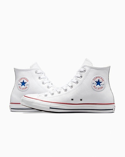 Converse Chuck Taylor All Star Leather High Top GS - White