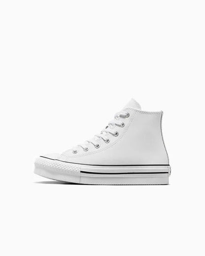 Converse Chuck Taylor All Star EVA Lift Leather Platform High Top GS- White