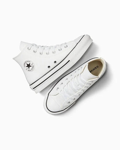 Converse Chuck Taylor All Star EVA Lift Leather Platform High Top GS- White