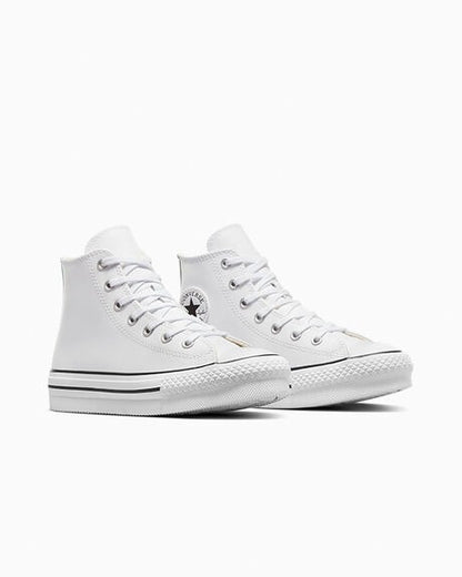 Converse Chuck Taylor All Star EVA Lift Leather Platform High Top GS- White