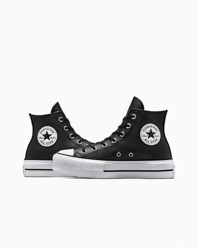 Converse Chuck Taylor All Star EVA Lift Leather Platform GS- Black