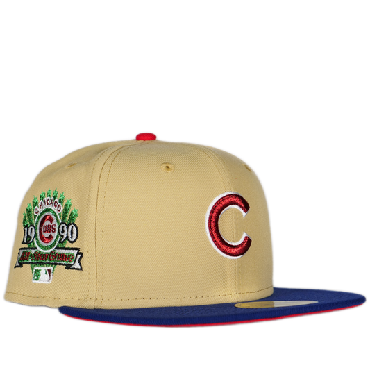 New Era Chicago Cubs 59Fifty Fitted Hat - Cream/ Blue/ Red