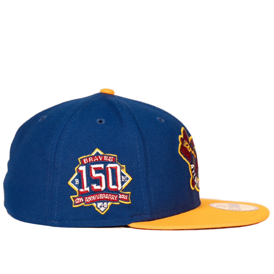 New Era Atlanta Braves - 59FIFTY Custom Fitted Hat - Dark Royal Blue / –  Cool J's Miami