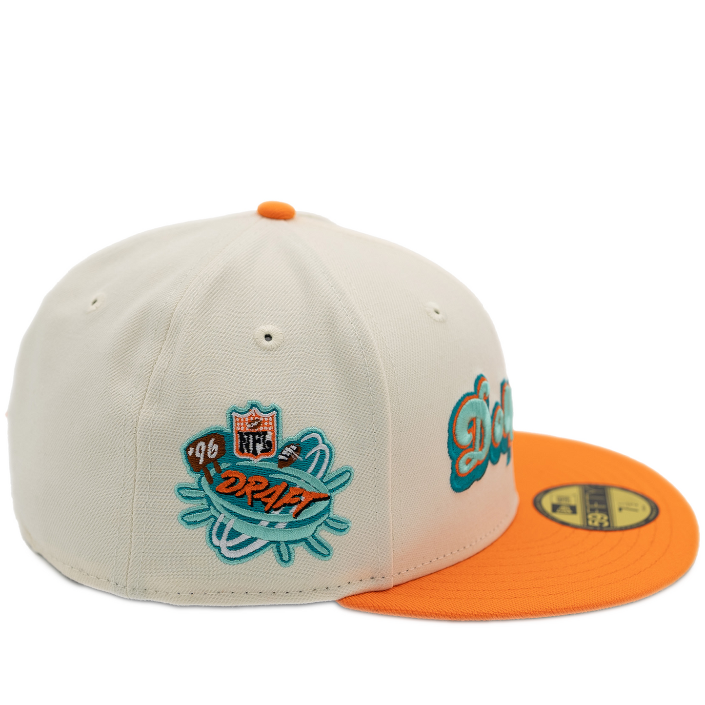 New Era Miami Dolphins 59Fifty Fitted Hat - Chrome/ Orange