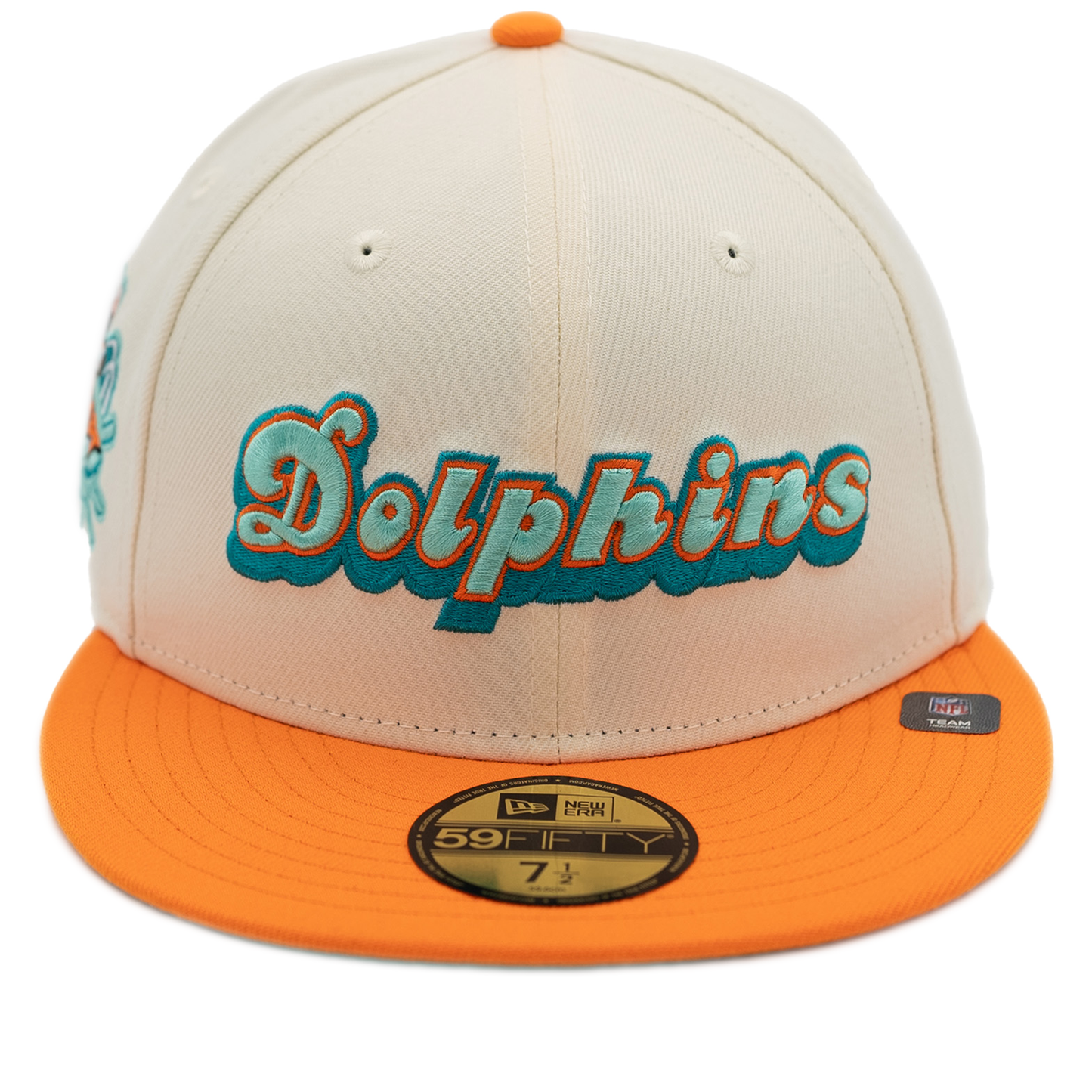 New Era Miami Dolphins 59Fifty Fitted Hat - Chrome/ Orange