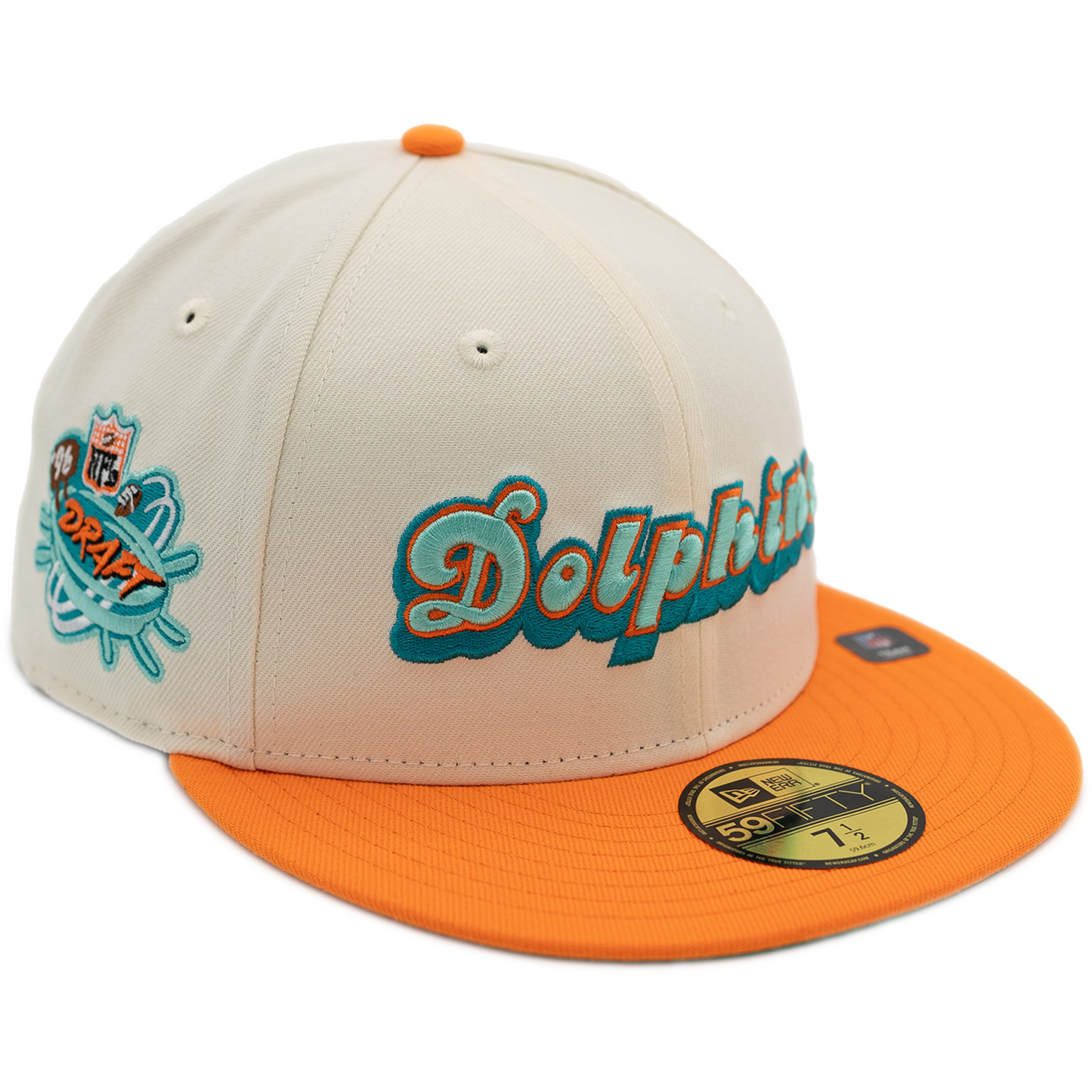 New Era Miami Dolphins 59Fifty Fitted Hat - Chrome/ Orange