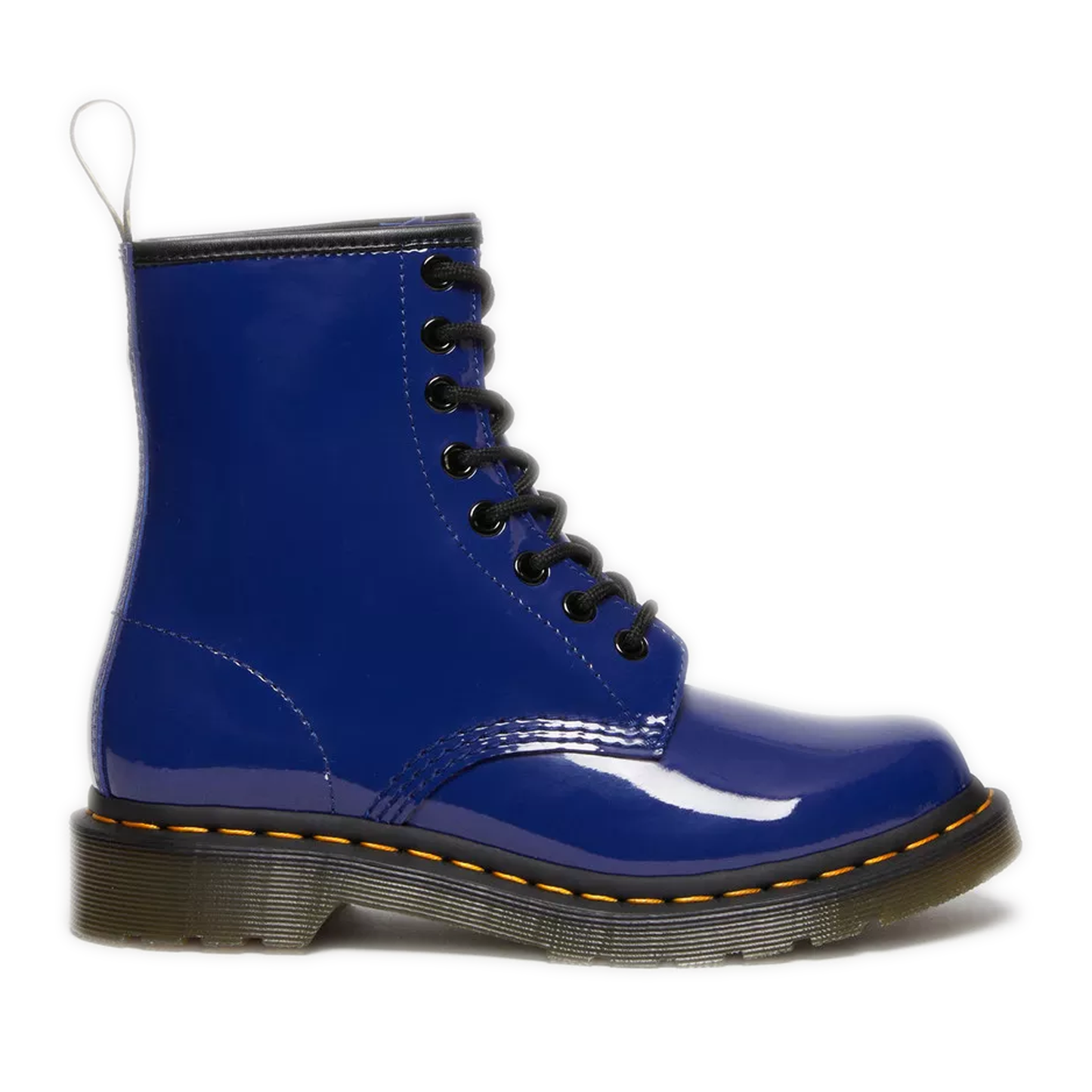 Women's Dr. Martens 1460 Patent Leather Lace Up Boots - Blue Lucido/ Patent Lamper Side 2