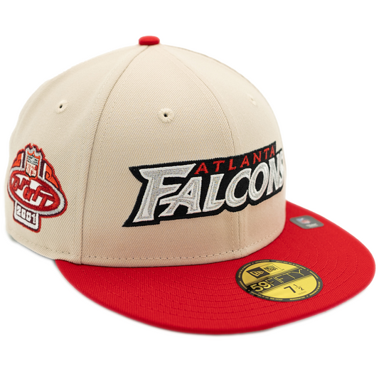 New Era Atlanta Falcons 59Fifty Fitted Hat - Stone/ Scarlet