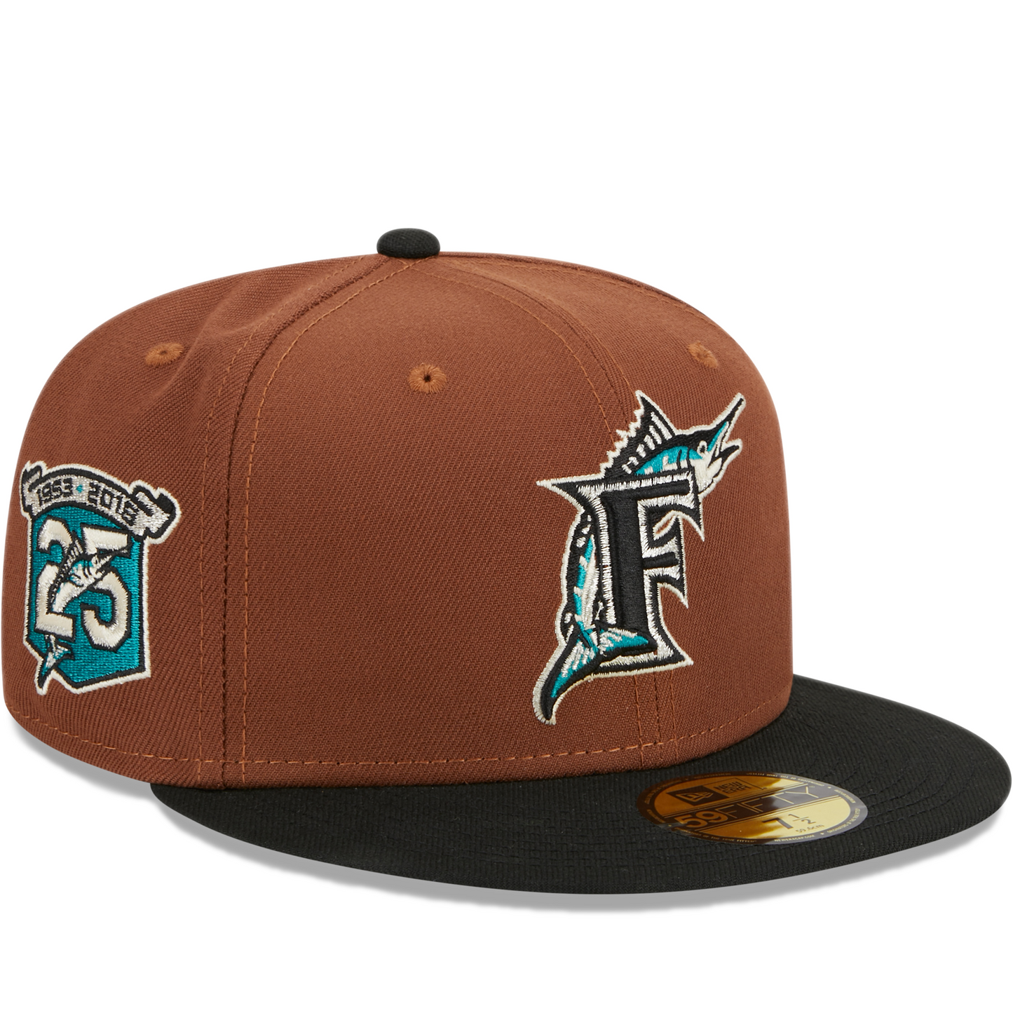 New Era Florida Marlins 59FIFTY Fitted Hat - Brown/ Black