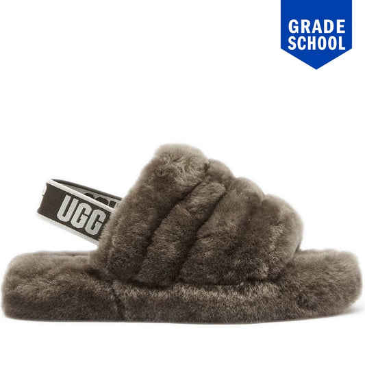 Kids Ugg Fluff Yeah Slide Sandal - Charcoal