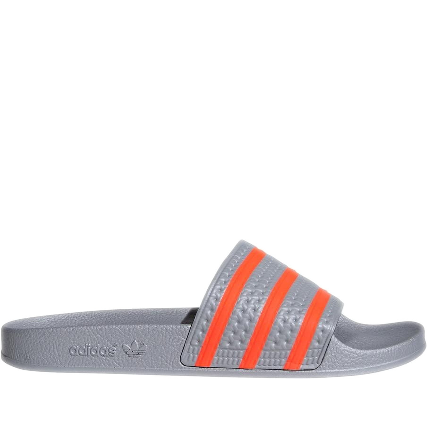 Men's Adidas Adilette Halo Slides - Silver/ Orange