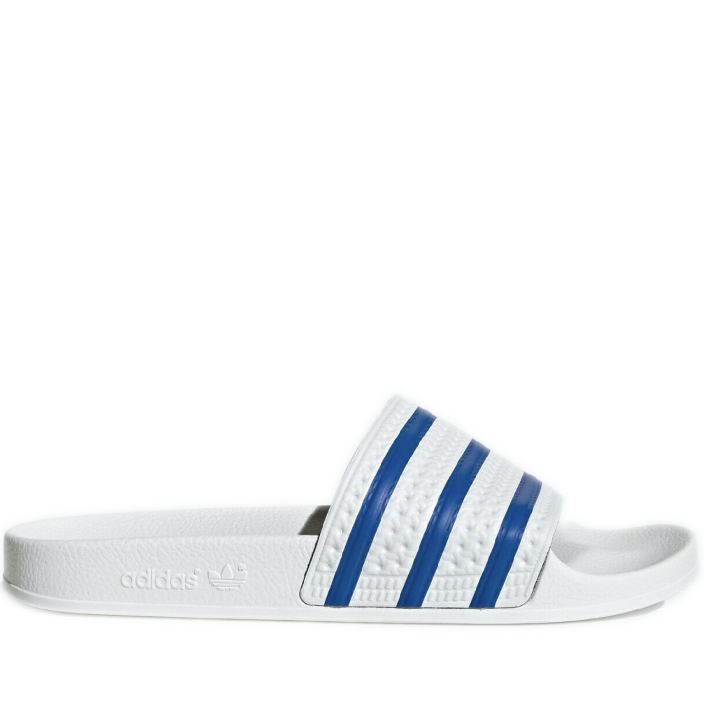 Men's Adidas Adilette Slides - White/ Blue