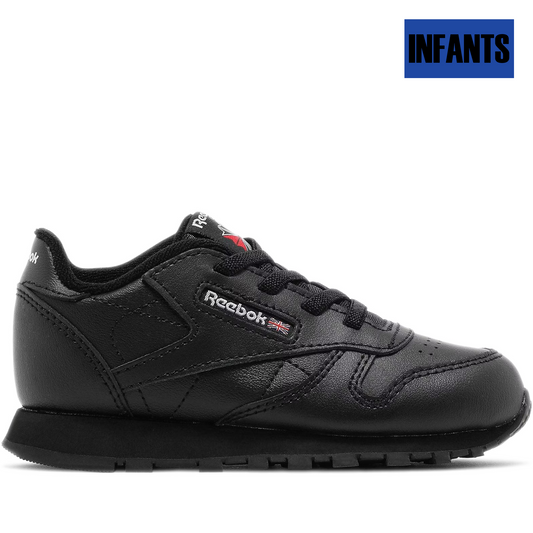 Infants Reebok Classic Leather Shoes - Core Black / Core Black / Core Black