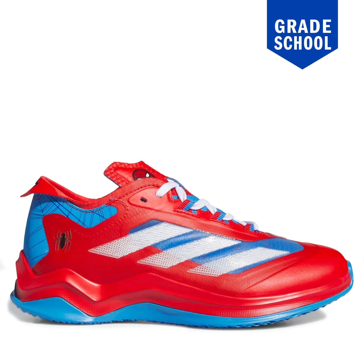 Grade School Adidas Marvel Spider-Man Adizero Impact Turf - Vivid Red/Lucid Ray Blue Vivid Red Cloud White Lucid Ray Blue