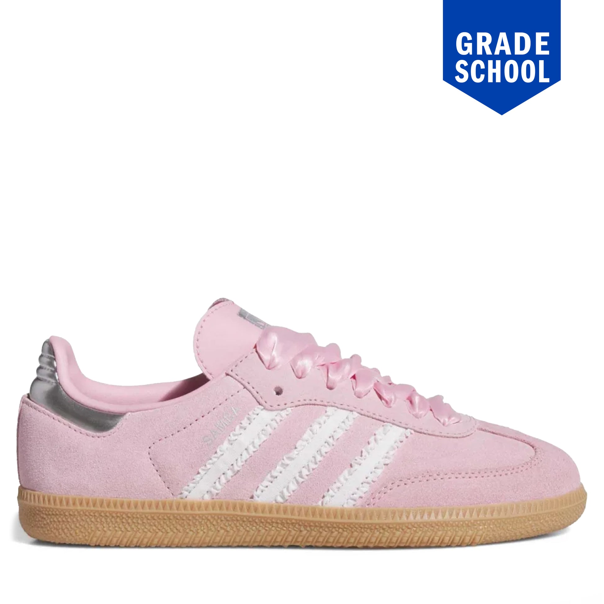 Grade School Adidas Samba OG - Light Pink/White Ribbon/Silver Metallic Light Pink White Ribbon Silver Metallic