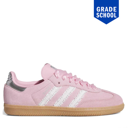 Grade School Adidas Samba OG - Light Pink/White Ribbon/Silver Metallic Light Pink White Ribbon Silver Metallic