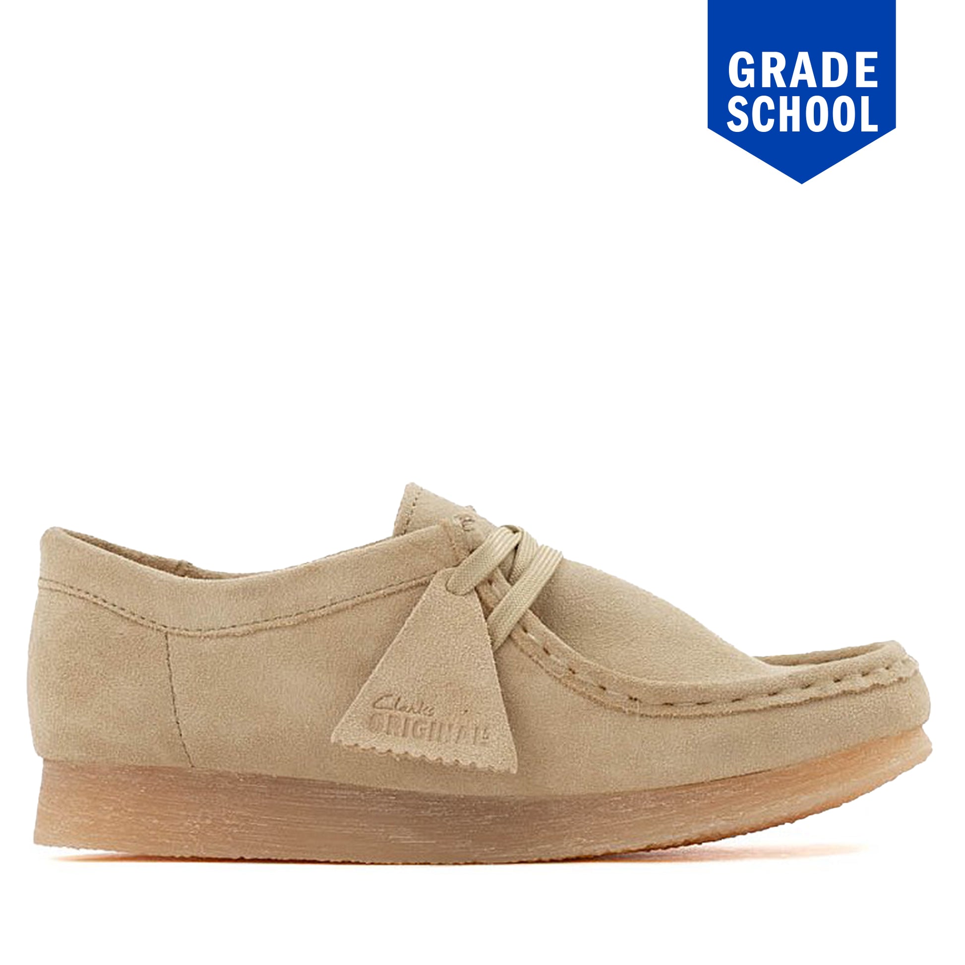Grade School Clarks Wallabee Low Boot - Maple Suede