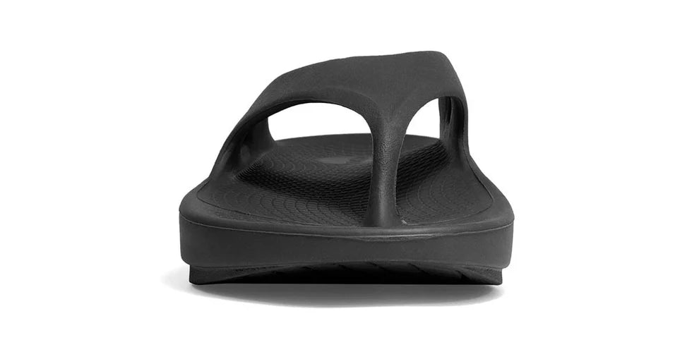 Grade School OOFOS Thong Recovery Sandals - Black
