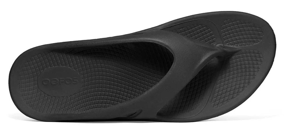 Grade School OOFOS Thong Recovery Sandals - Black