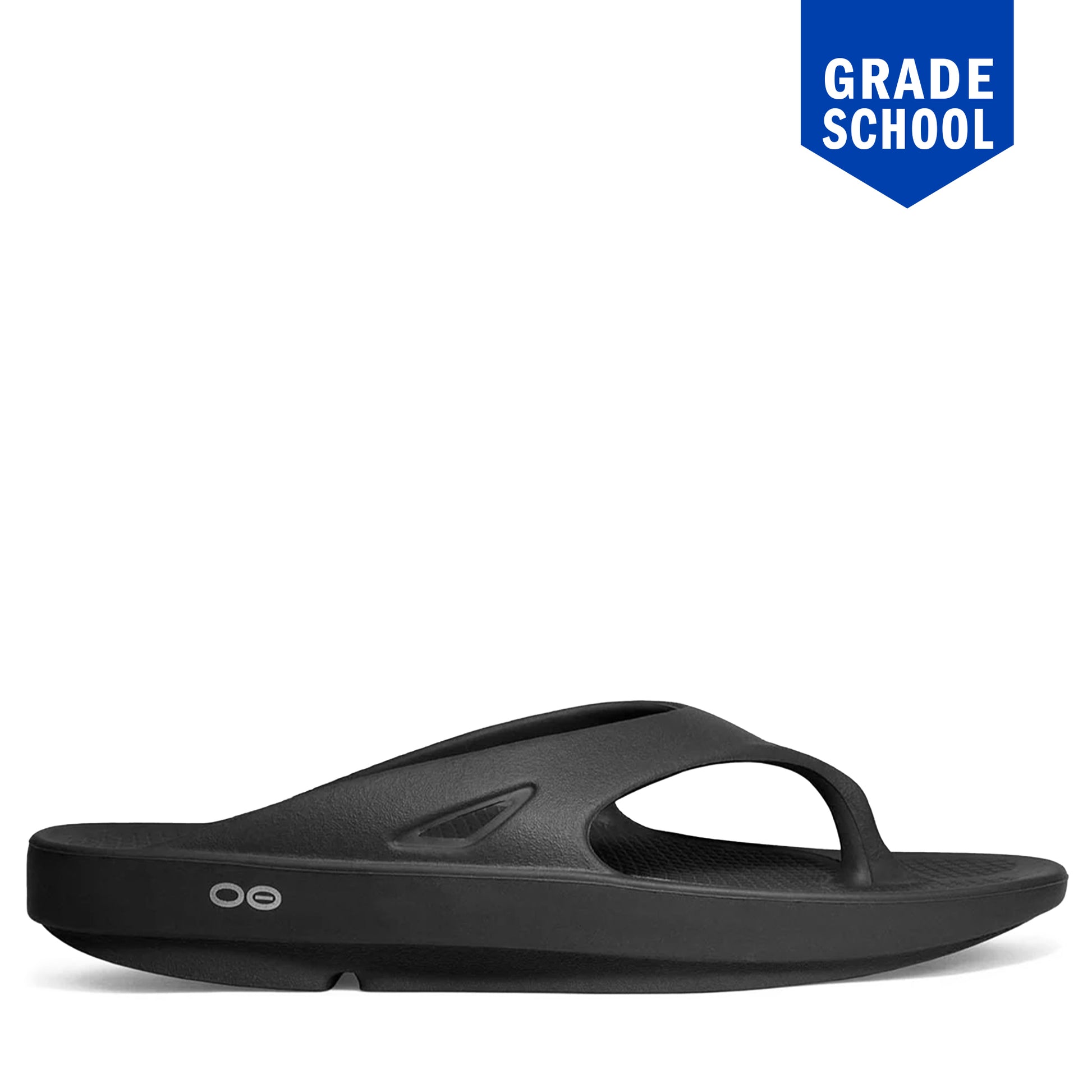 Grade School OOFOS Thong Recovery Sandals - Black Black
