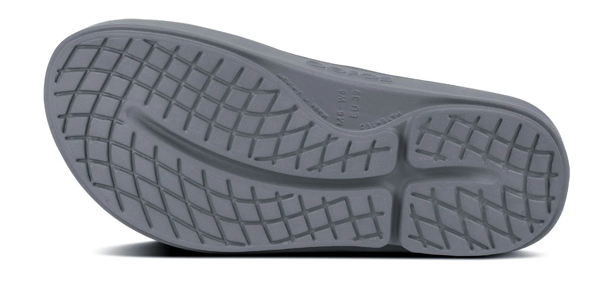 Grade School OOFOS Thong Recovery Sandal - Slate