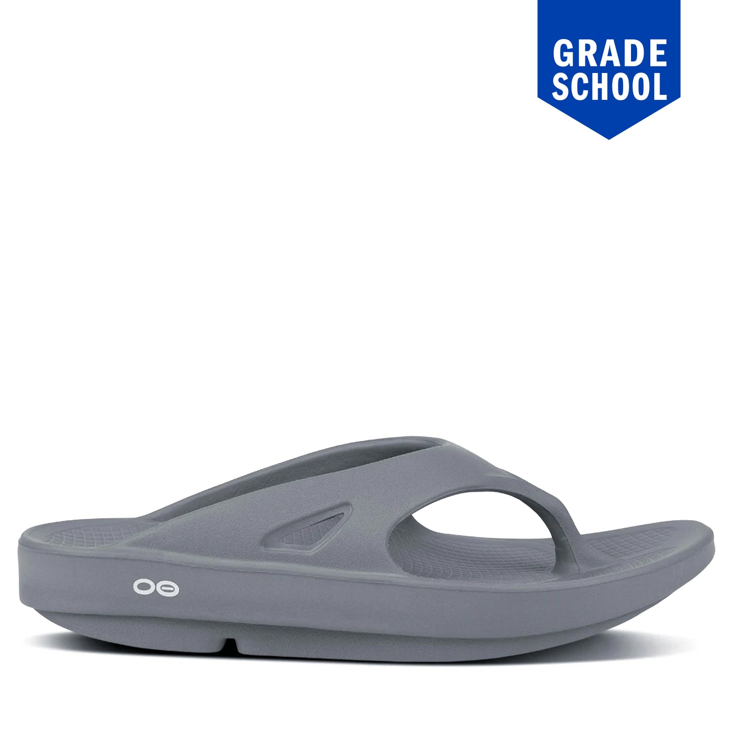 Grade School OOFOS Thong Recovery Sandal - Slate Slate