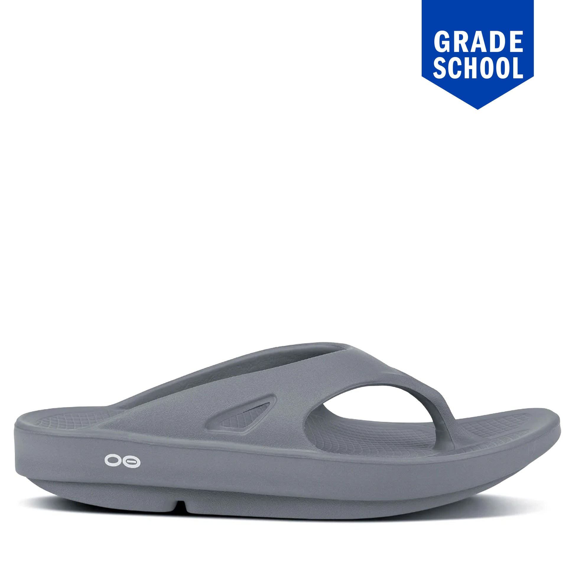 Grade School OOFOS Thong Recovery Sandal - Slate Slate