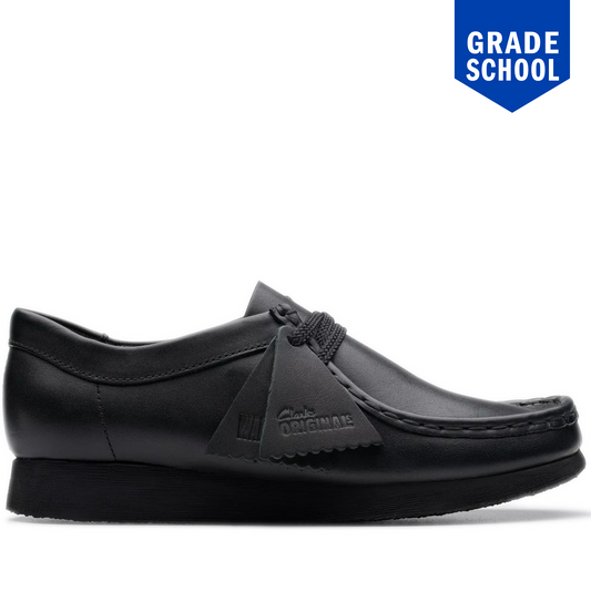 Grade school Clarks Wallabee Older - Black Leather