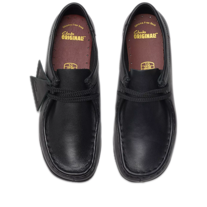 Grade School Clarks Wallabee Older - Black Leather