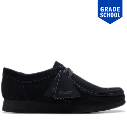 Grade School Clarks Wallabee Older - Black Suede